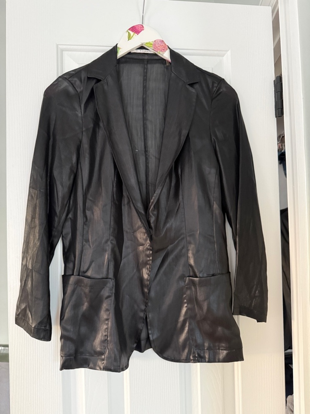 Tahari Black sheer Blazer Jacket size 4